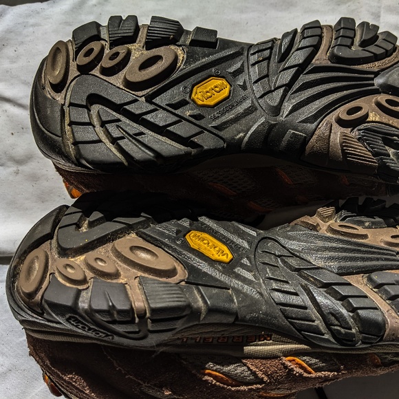 Merrell Moab chocolate brown mens 9 hiking boots - Picture 7 of 8